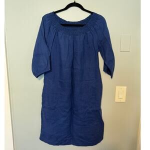 Boden Linen Shift Off Shoulder Dress